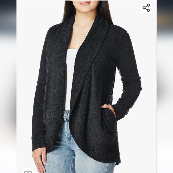 Barefoot Dreams CozyChic Lite Circle Cardi Black Cardigan XS | S - Picture 1 of 16